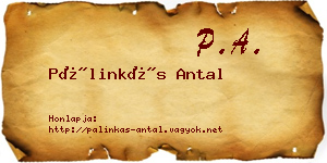 Pálinkás Antal névjegykártya